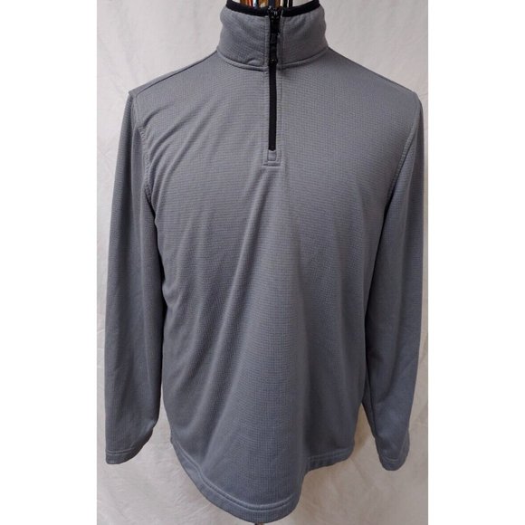 Starter Mens Medium 38-40 Grey Check 1/4 Zip Pullover Heavy Long Sleeve Jacket - Picture 1 of 12